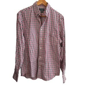 Lauren Ralph Lauren Men Plaid Stretch Shirt M Red Regular Fit Preppy Fathers Day
